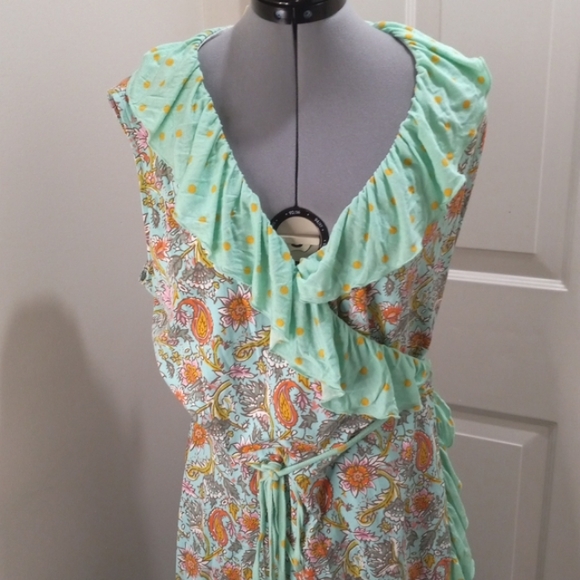 matilda Jane Clothing Dresses & Skirts - Matilda Jane Sz XL True Wrap Midu Sun Dress with Ruffle Cottage Core